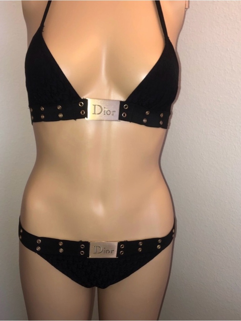 Vintage John Galliano Era Dior Monogram Bikini – Black & Gold - Picture 2 of 13